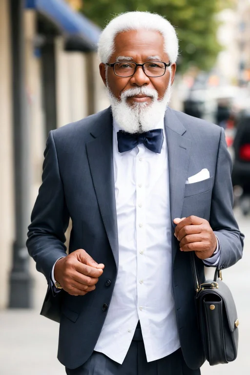Street Photograhy Photogenic Handsome Elderly Black Man In S...