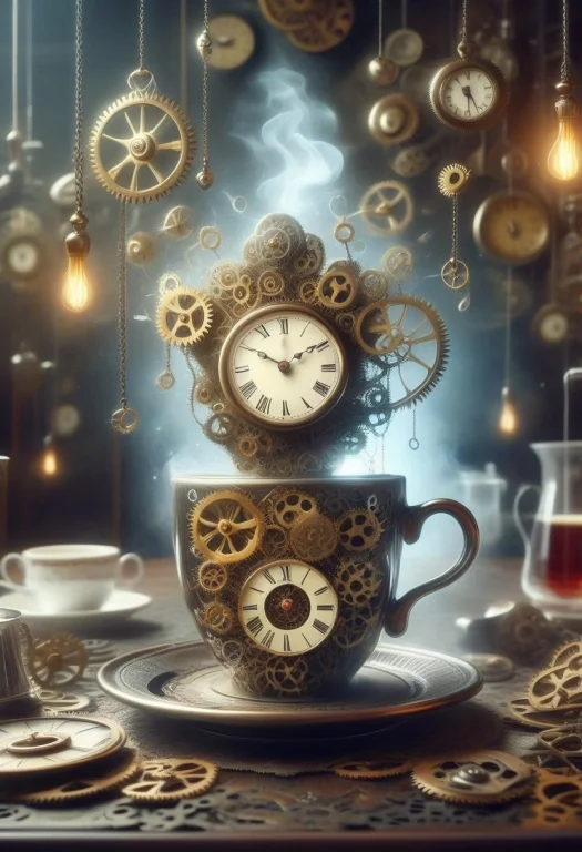 Steampunk Clockwork, A Morning Cup Of Coffee That Is A Ticki...