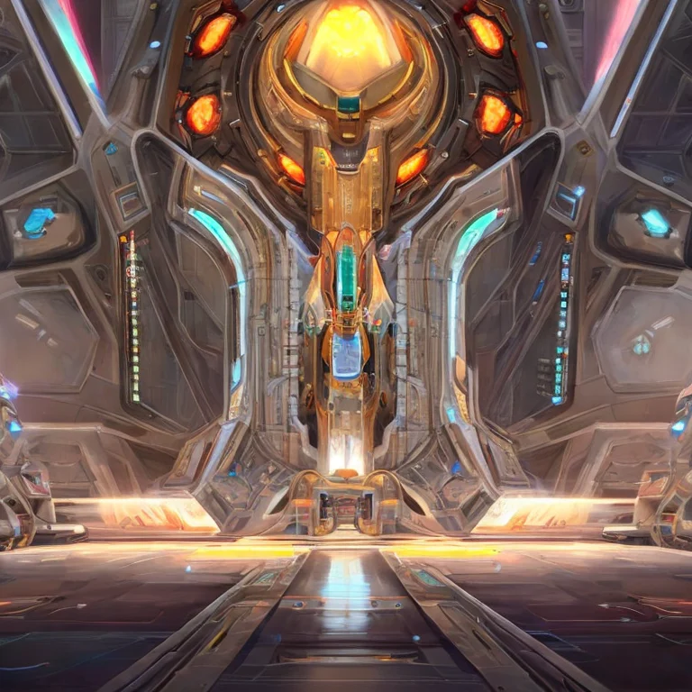 A Scifi Futuristic Monolithic Building Cathedral Interior Ai...