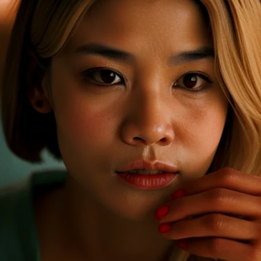 35mmstyle1 A Close Up Film Still Portrait Of A Asian Woman W...