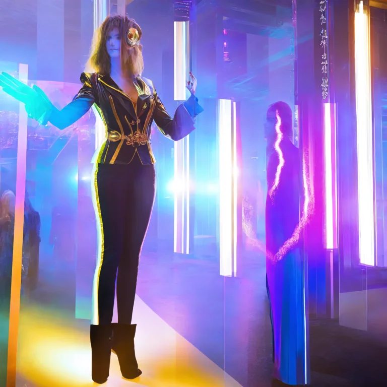Photo, Pretty Woman Standing A Malfunctioning Teleporter Mer...