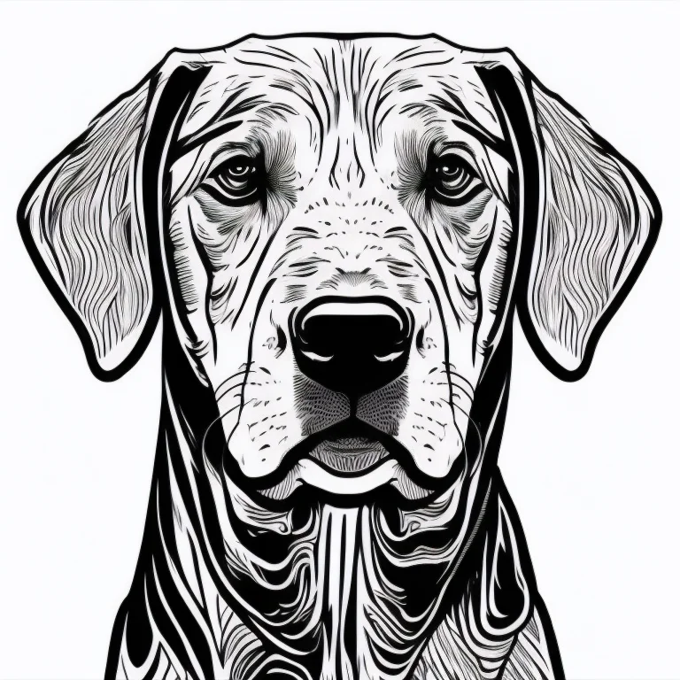 Labrador Colr001, Intricate, Thin Lines, Simple, White Backg...
