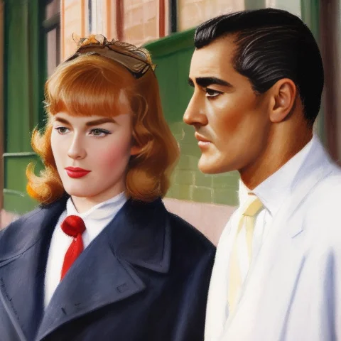 Lorawcoby1 Wcobystyle, A Man And Woman Are Walking Down The... — Stable Diffusion AI Prompt: wcobystyle, a man and woman are walking down the street ,highly detailed, intri...