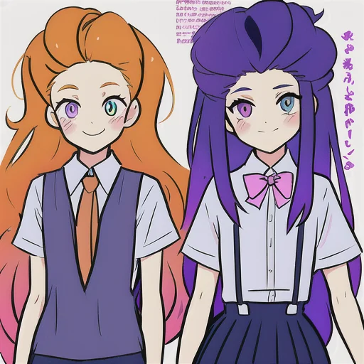 Disheveled Hair,orange Hairpurple Buttom Hair0.8,beautiful E...