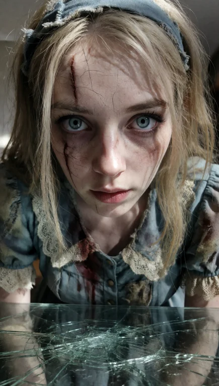 A Young Woman With Pale, Cracked Skin And Visible Pores, Her...