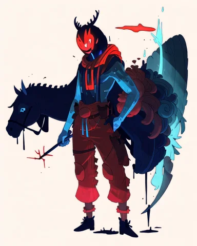 Ayejaymakeart Character, Red White And Black, Glowing Blue — Stable Diffusion AI Prompt: ayejaymakeart [[[character]]], [red white and black], glowing blue
