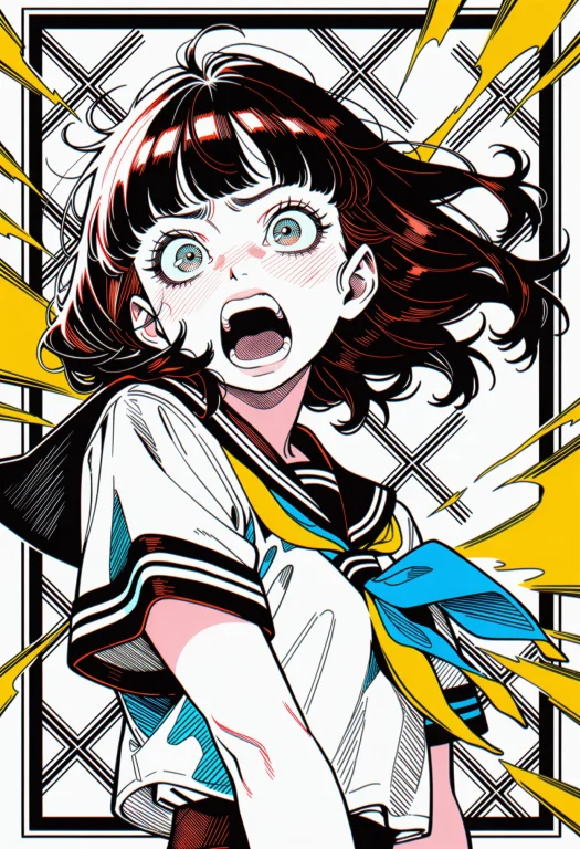Masterpiece, Dynamic Upper-body Shot Of A Girl In A Shin Meg...