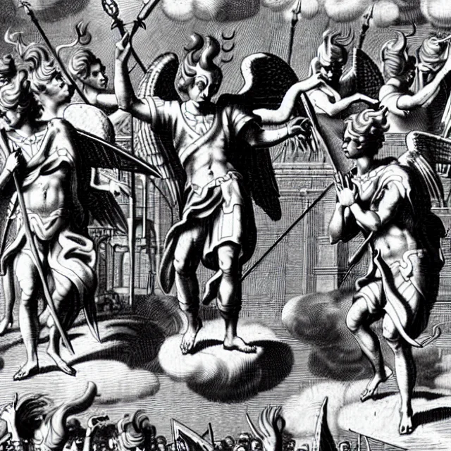 Paradlosmichburg1688, Black And White Drawing Of Lucifer In...