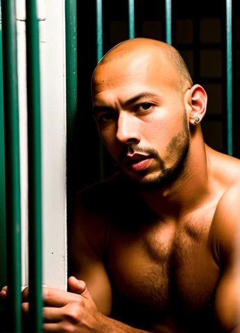 Raw Photo, 1man, Photo Of Andtat, In Prison, Scrawny, Thin,... — Stable Diffusion AI Prompt: RAW photo, 1man, photo of andtat, (in Prison), scrawny, thin, malnourished, intr...