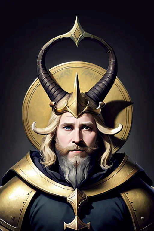 Portrait Asgore Dreemur, Regal Goat King, Blond Hair And Bea...