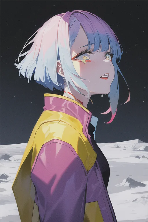 Lucy Cyberpunk, 1girl, Lone, Bangs, Blue Hair, Colored Tips,...