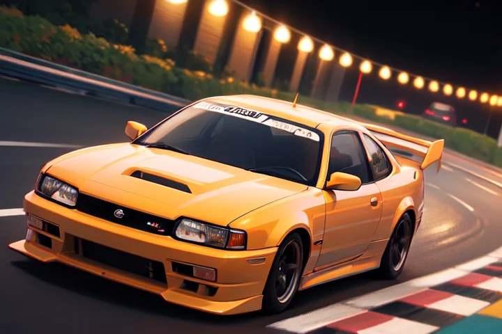 Top Quality, 1car, Nissan Silvia S13, Racing, On Highway, At...