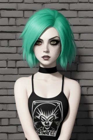 Aniime Style, Highly Detailed Portrait Of Pretty Punk Zombie... — Stable Diffusion AI Prompt: aniime style, Highly detailed portrait of pretty punk zombie young lady with, fr...