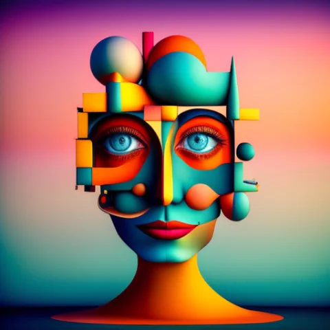 Colorfulsurrealism, A Head Of A Woman — Stable Diffusion AI Prompt: (colorfulsurrealism)++, a head of a woman