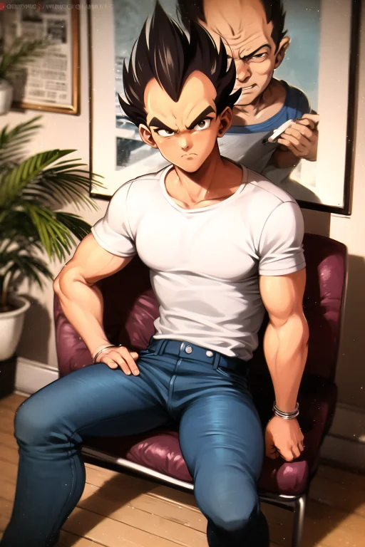 Lorakhylelorav2.40.8,solo Focus, Shirt, Vegeta, Sitting, Bla...