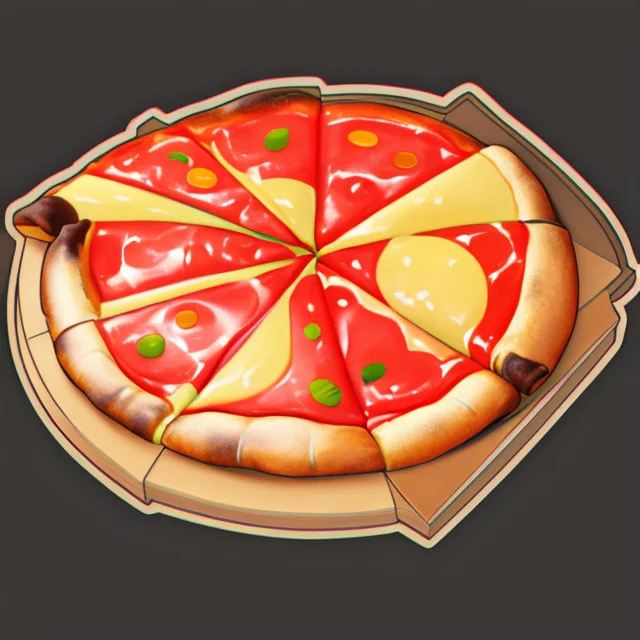 Masterpiece, Pizza, Darkbackground, Flat Illustration, Vecto...