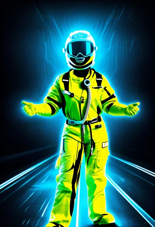 Monochrome Animation Of Motospeedracer-tron Icu Nurse In Yel...