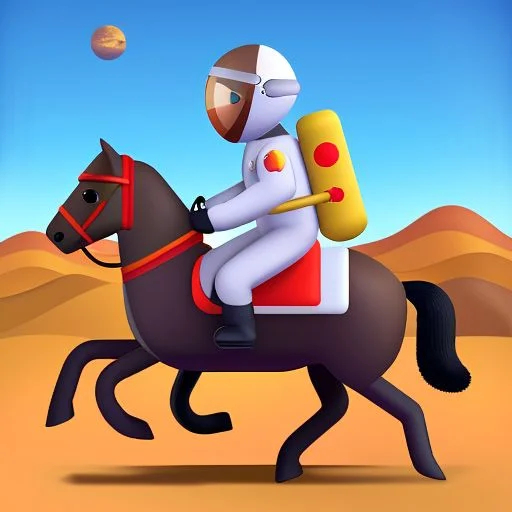 A Photo Of An Astronaut Riding A Horse On Mars Color, Very D...