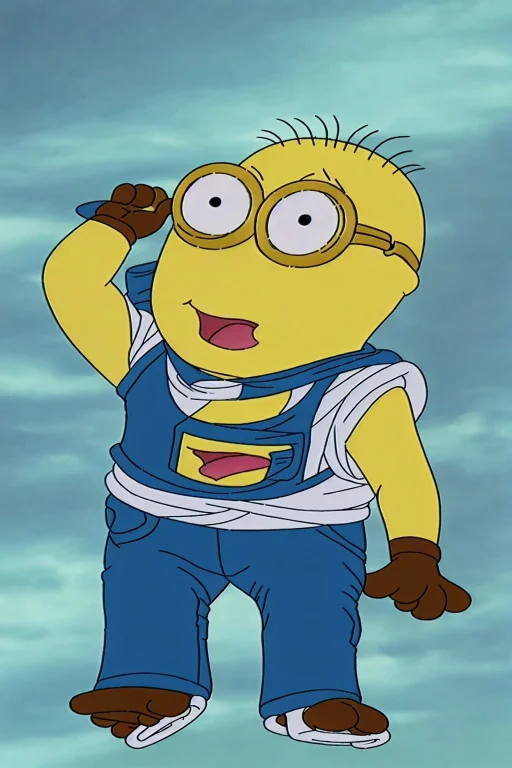 A Crazy Minion, Very Detailed, Clean, High Quality, Sharp Im...