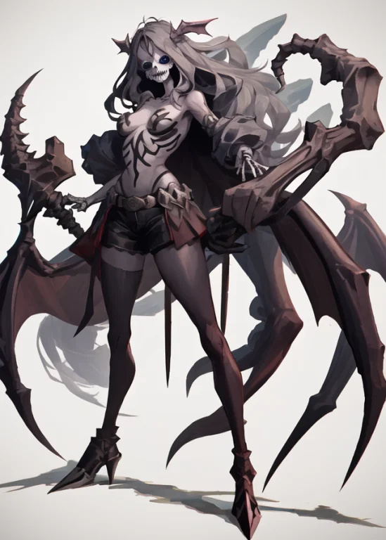 1girl,monster Girl,absurdres,solo1.8,skeletonsbat0.8, Gradie...