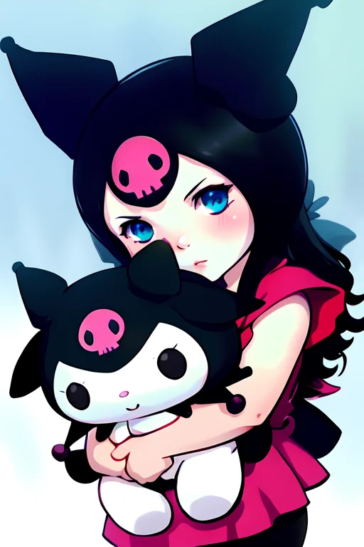 A Girl Holding A Plush Toy Of Kuromi, Illustration By Greg R...