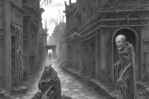 Nghtmre Zombie, Decayed, Crawling Through Street, Insane Det... — Stable Diffusion AI Prompt: nghtmre (zombie), decayed, crawling through street, insane details