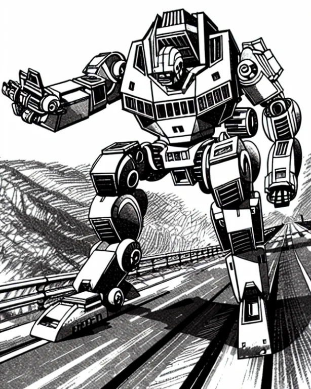 Alloldrpgarts1 A Mech On A Motorway