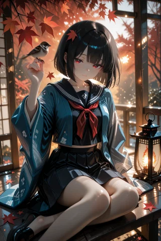 , , A Young Woman With A Short Black Bob And Straight Bangs... — Stable Diffusion AI Prompt: , , a young woman with a short black bob and straight bangs sitting on a polishe...