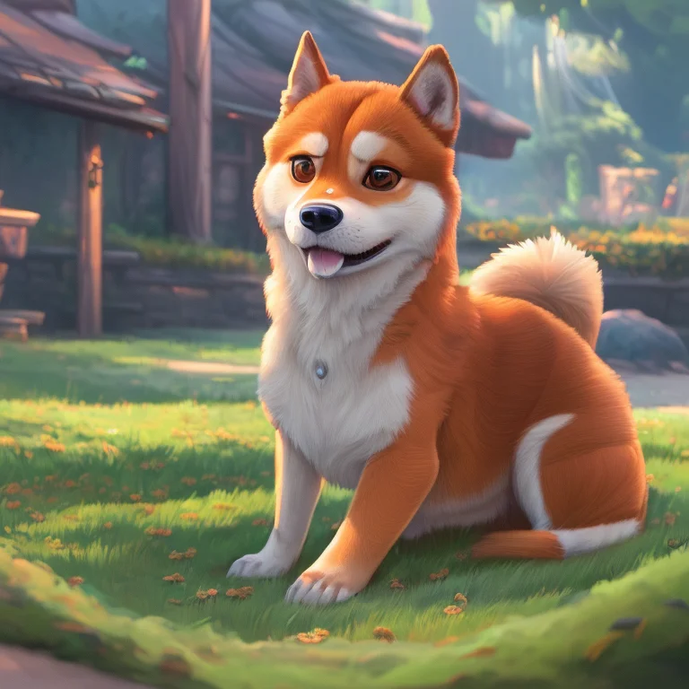 A Shiba Inu Sitting In A Park In Kiyoto Tempeuneb2