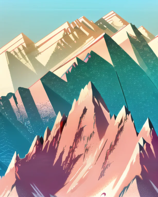 Dolomite Mountain Range In The Style Of Loragraphicillust121