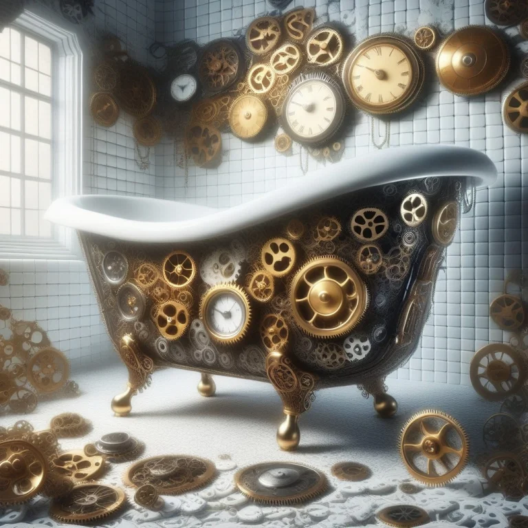 Steampunk Clockwork Bathtub, Bathtub Made Of Mechanical Part...