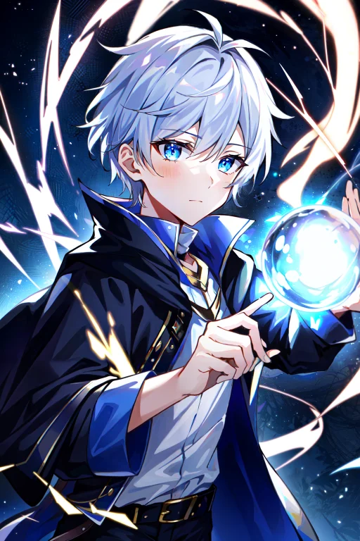 Loralightingvfx0.2 Absurdres, Portrait A 1boy Mage, Glowing...