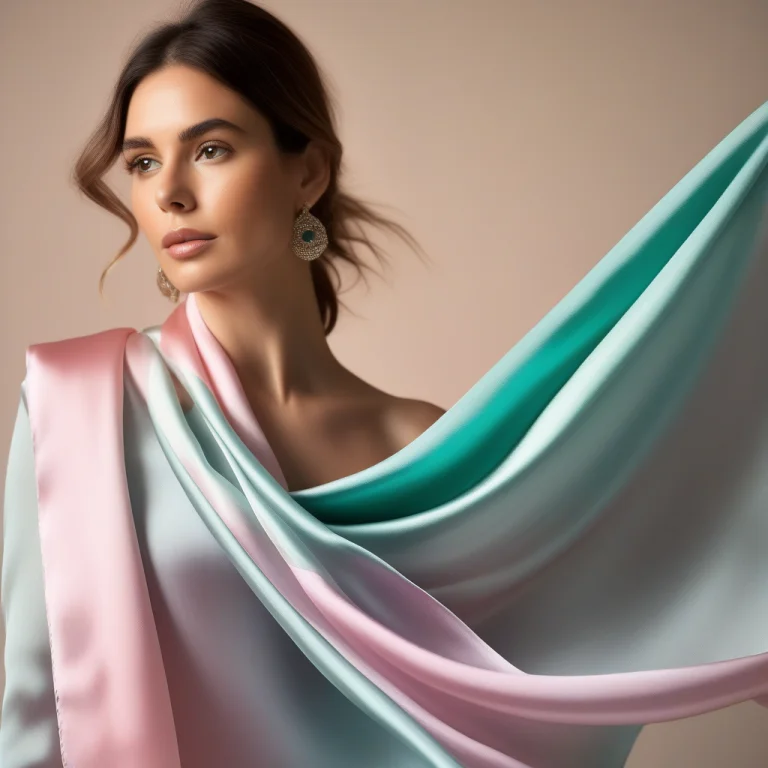 A Silk Scarf Lifting In A Soft Studio Breeze, Shallow Depth...