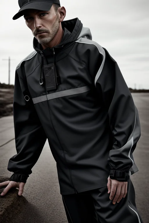 Model Shoot, A Portrait Of A Man,techwear Costume