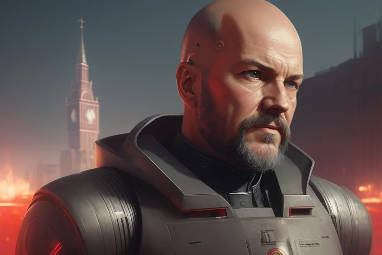 Lenin, Robosuit, Face, Bald, Beard, Ussr,rimlight, Artstatio...