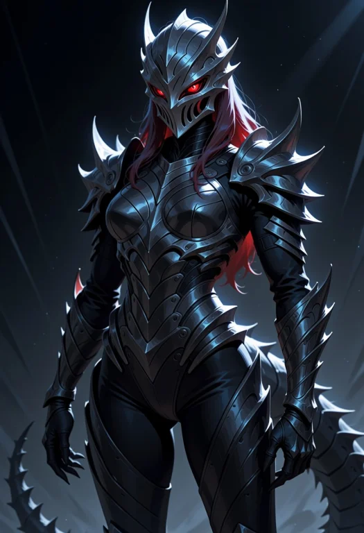 This Is A Digital Artwork Of A Female Warrior In Dark, Futur...