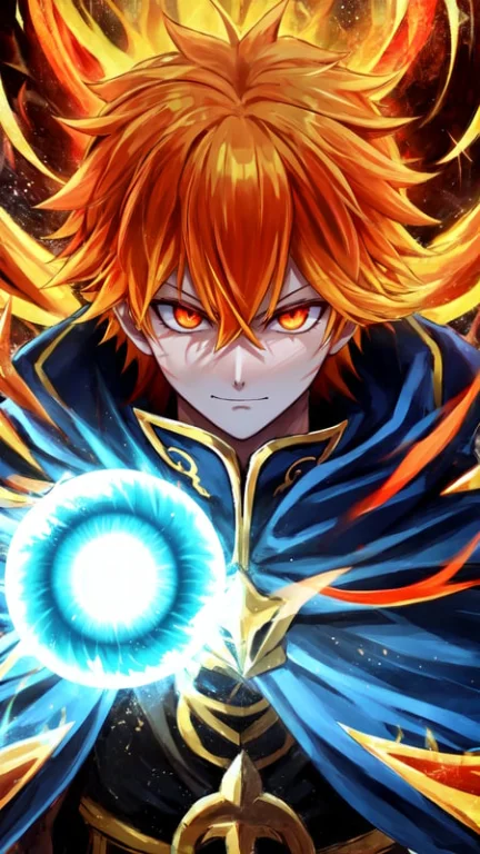 Male1.2, Adult Face, Symmetrical Face, Sharp Eyes, Orange Ey...