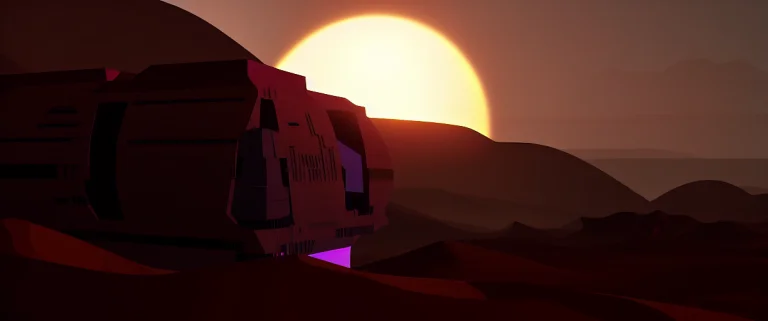 A Small Research Facility On The Sand Of A Desert Planet, Sa...