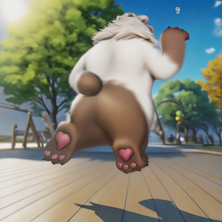 Ferurso, 1boy, Anthropomorphic Bear, Full Body, Back View, L...