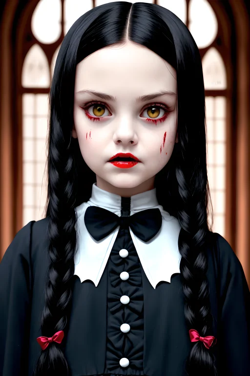 Masterpeice, Best Quality, A Photo Of Adult Girl As Wednesda...