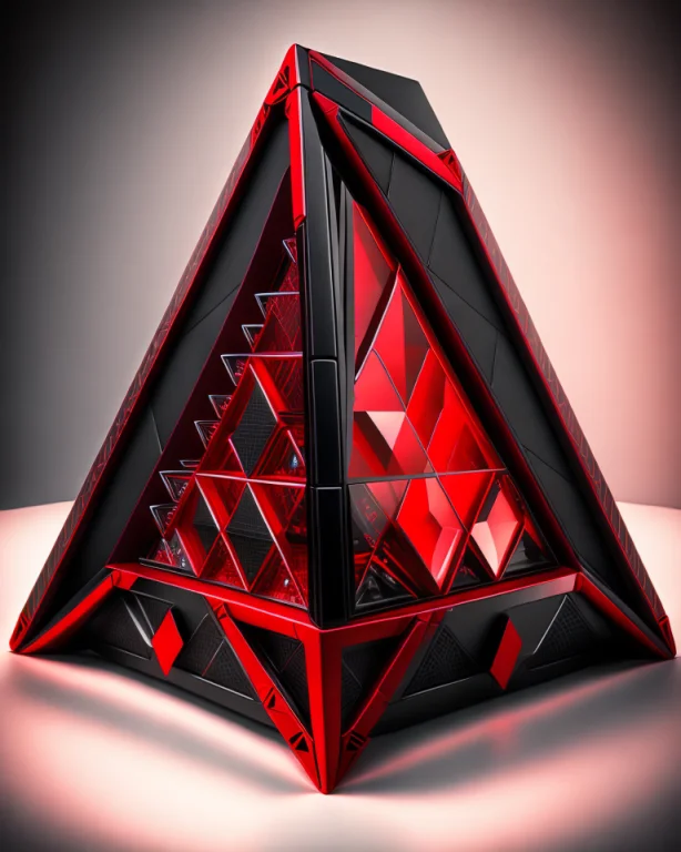 Triangle Frame, Mesh, Sith Holocron, Red, Black, Futuristic,...