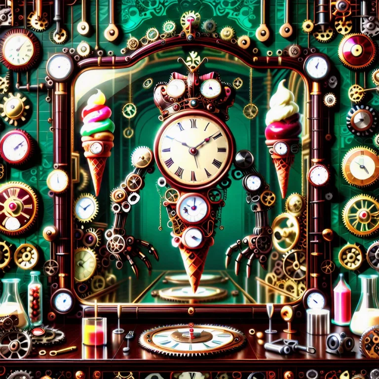 Clockstyle, A Large Anthropomorphic Antique Wall Mirror Moun...
