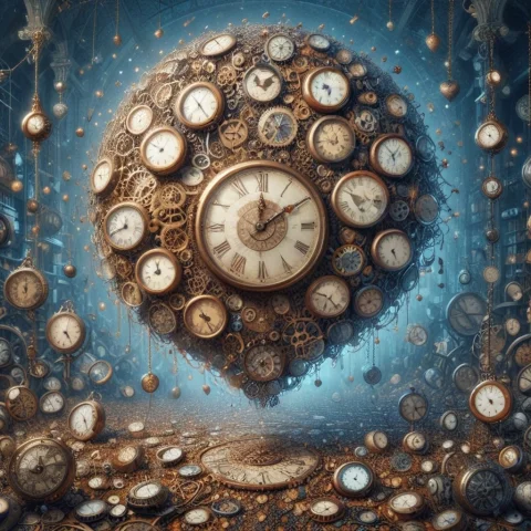 A Giant Clock, Made Entirely Of Little Clocks. Clocks Everyw... — SDXL AI Prompt: a giant clock, made entirely of little clocks. clocks everywhere, nothing but cl...