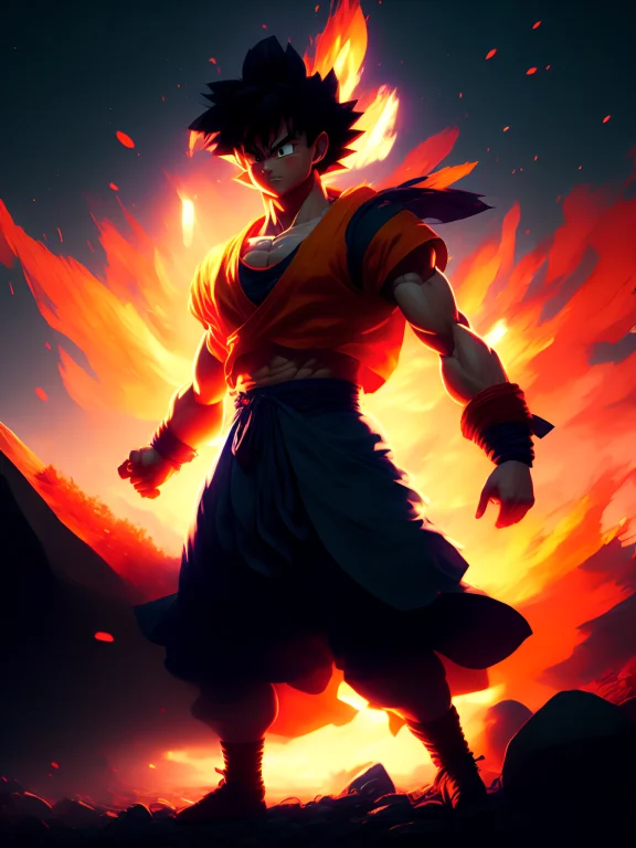 Dreamlikeart A Painting Of Illustration Of Goku Wearing A Sk...