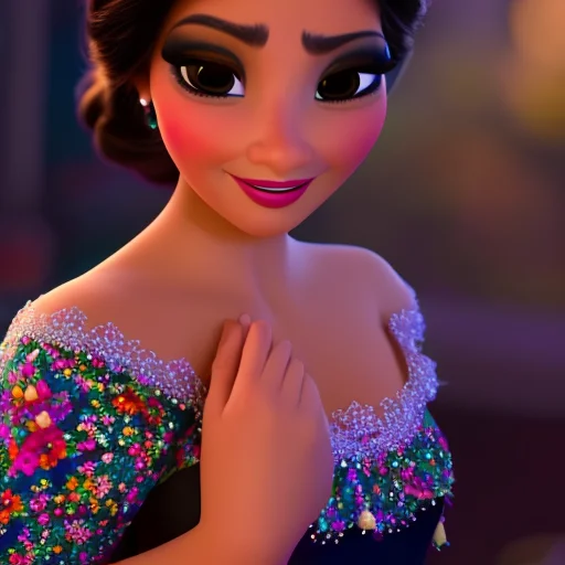 A Beautiful Picture Of A Mexican Disney Princess, Masterpiec...
