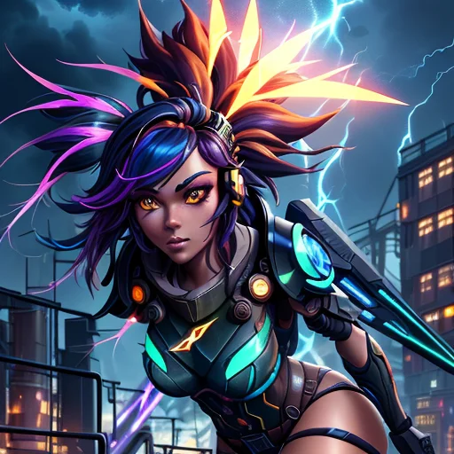 Masterpiece, Award Winning Photo Of A Cyberpunk Goddess Styl...