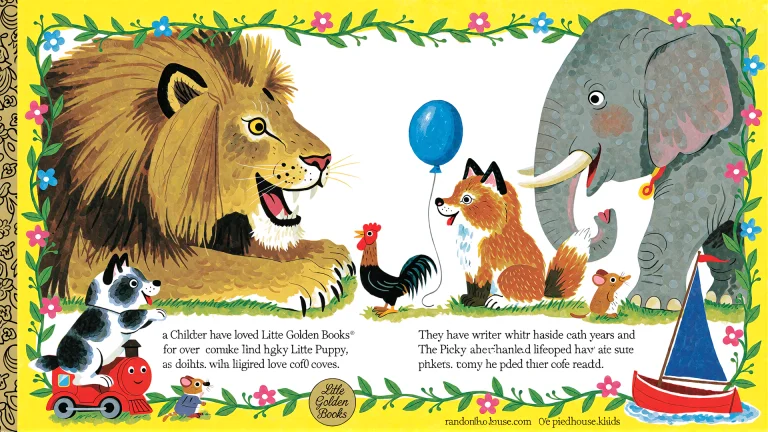 A Yellow Background Illustration From A Little Golden Book F...