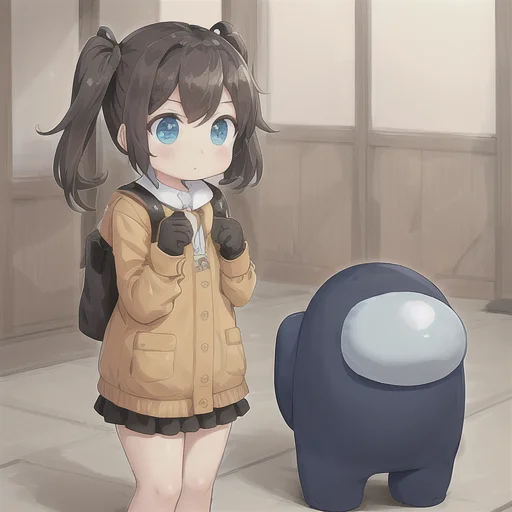 1girl As Amongus, Amongus, Tokyo City, Twintail, Cute Loraam...