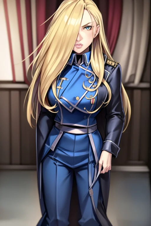 Full Body, Woman, Oliviermiraarmstrong, Blue Uniform, Loraol...