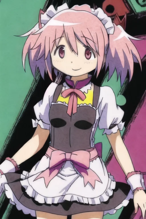 Maidheaddress,smile,maid,skirt,1girl, Shorthair, Twintails,...